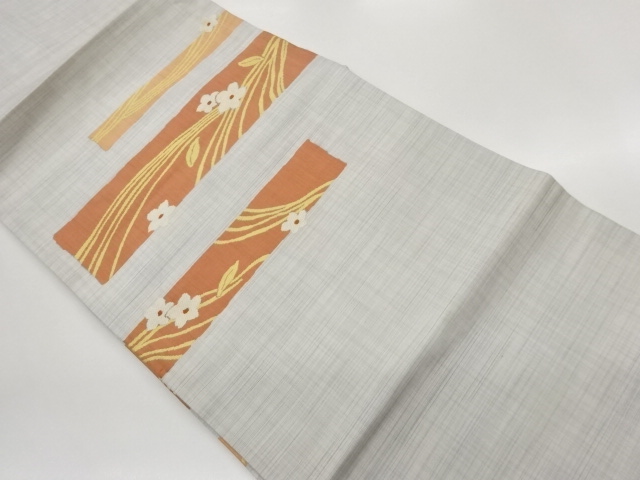 JAPANESE KIMONO / NAGOYA OBI / WOVEN FLOWER 